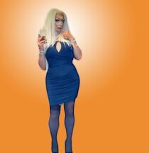 Pic of Beautiful Transgender Girl Modeling Blue Dress